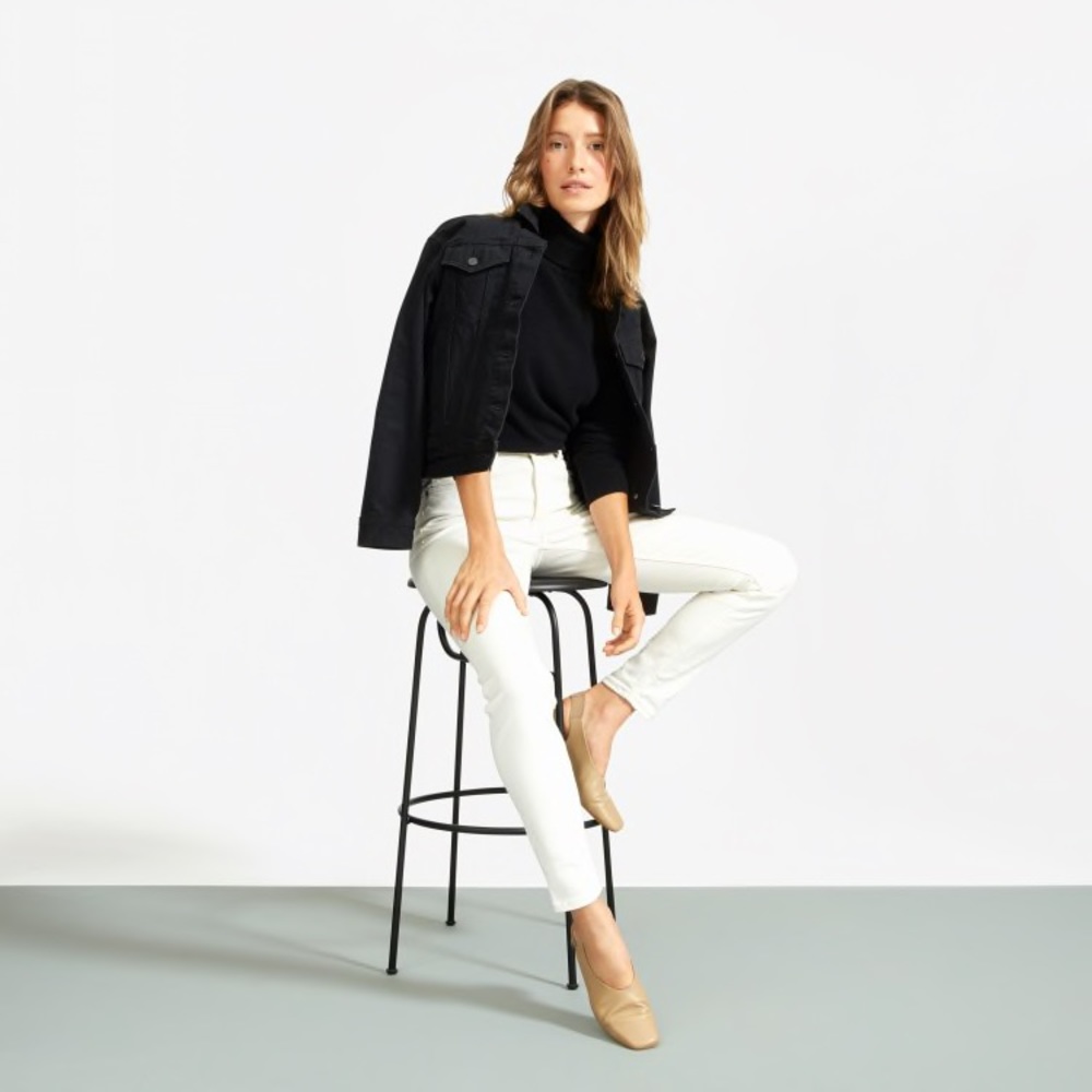 Everlane white high rise jeans